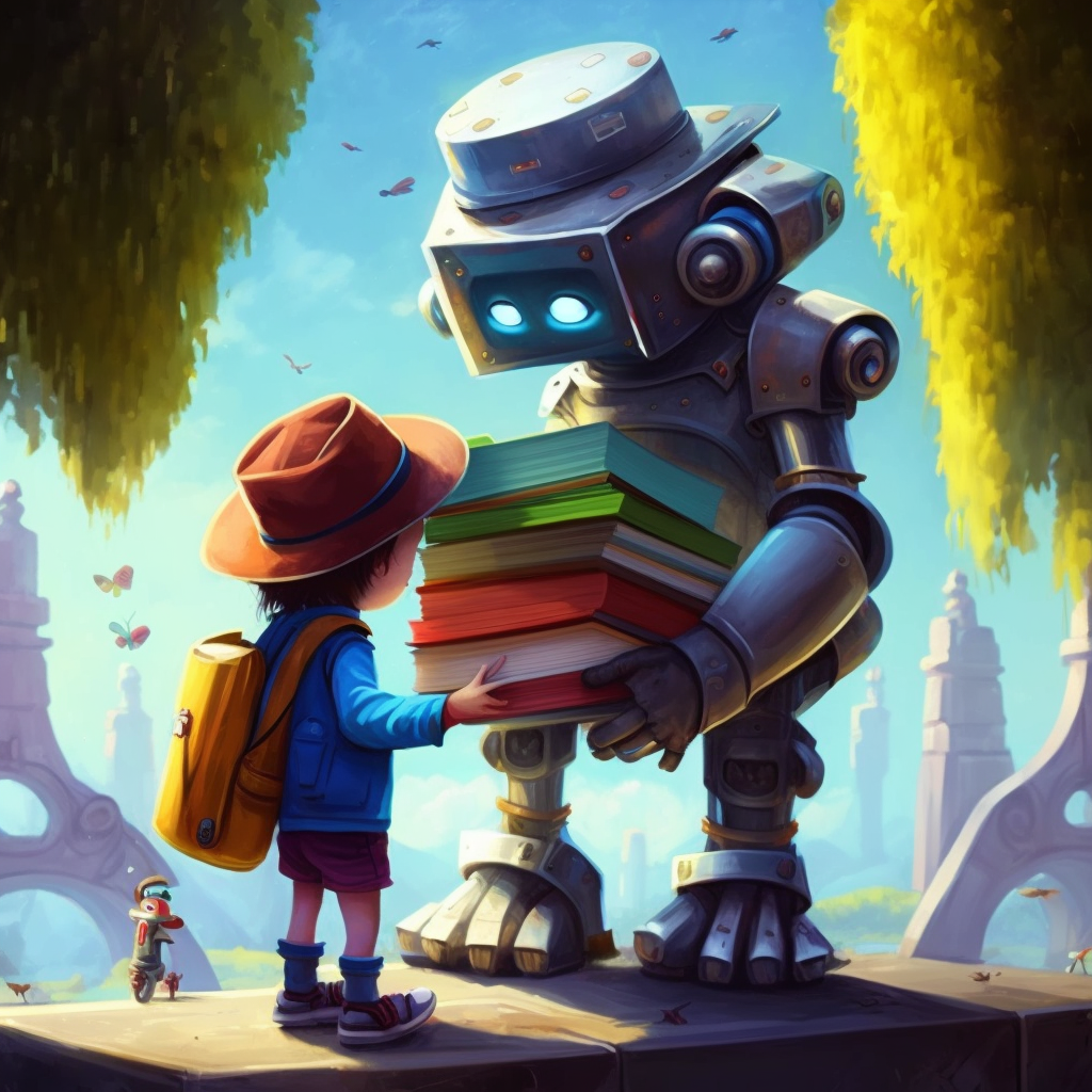 רובוט מביא ספרים לילד: האם רובוטים יכתבו ספרים במקומנו?